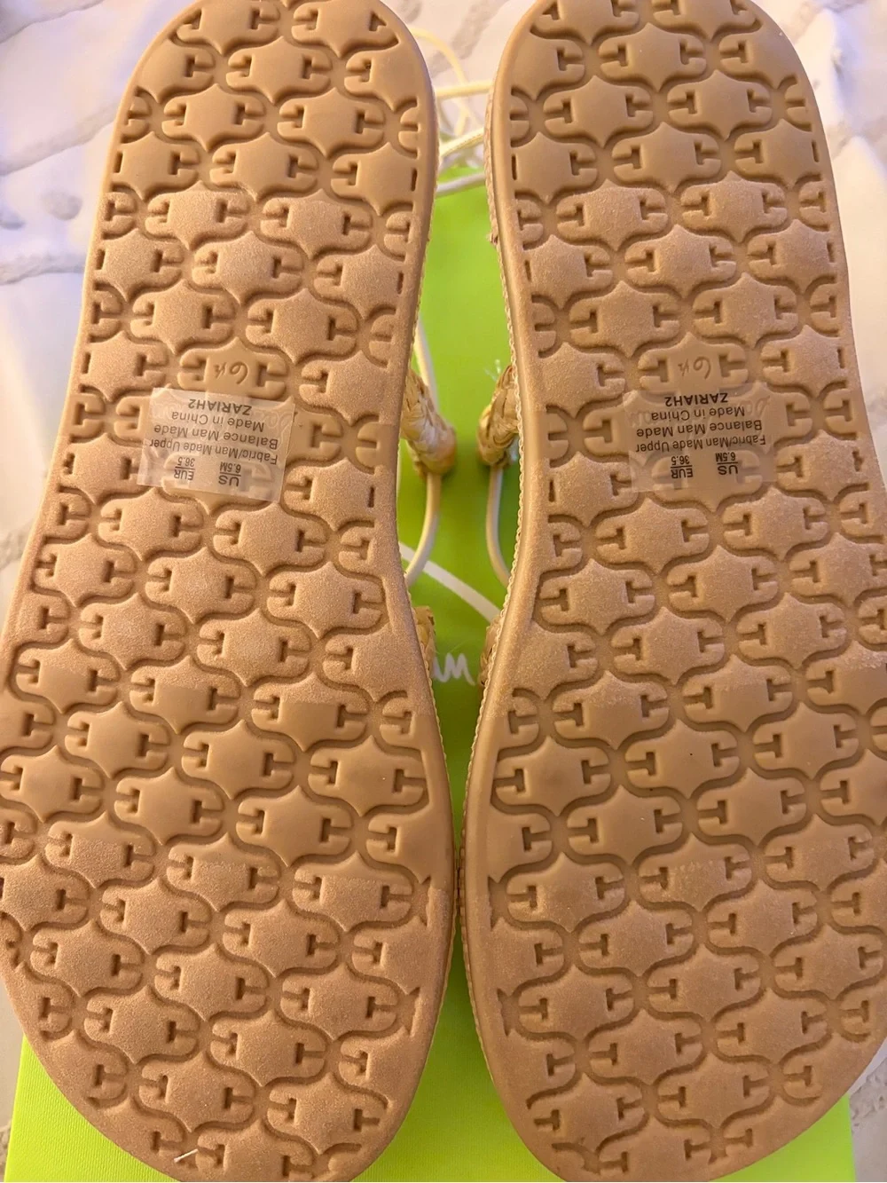 Sam Edelman Quilted Beige Braided Lace-Up Sandals